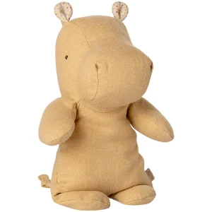 maileg knuffelnijlpaard safari friends - cream yellow - 22 cm